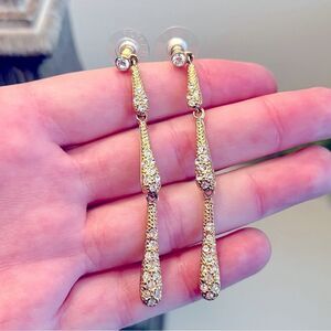 𝅺1970s Rhinestone Shoulder Duster Earrings